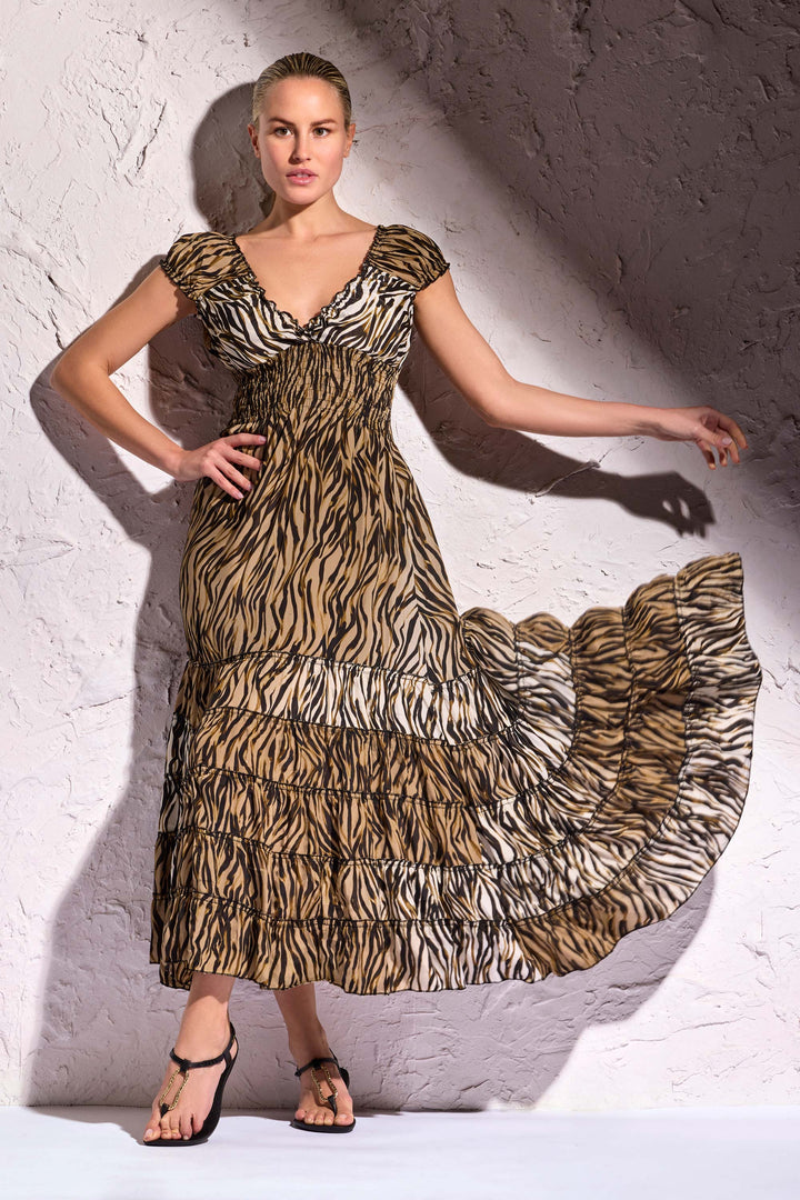 Vestito lungo animalier Shirley