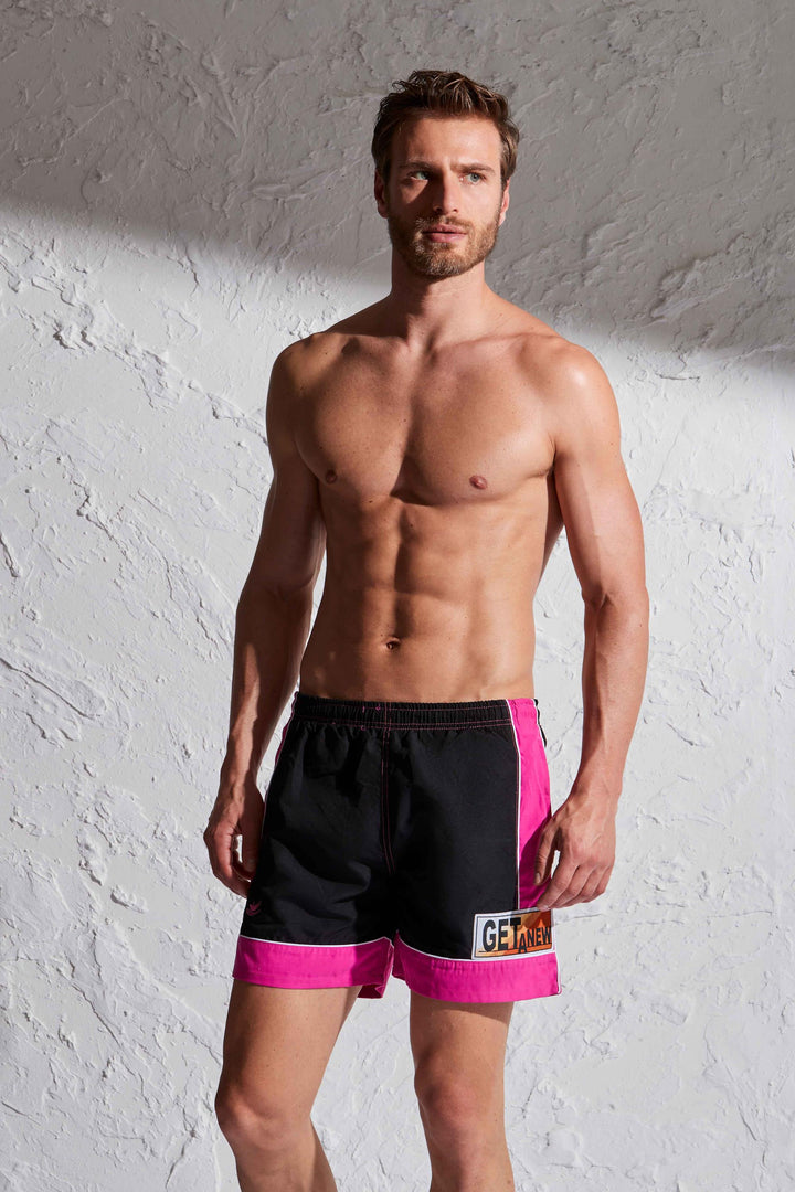 Boxer nero e fucsia