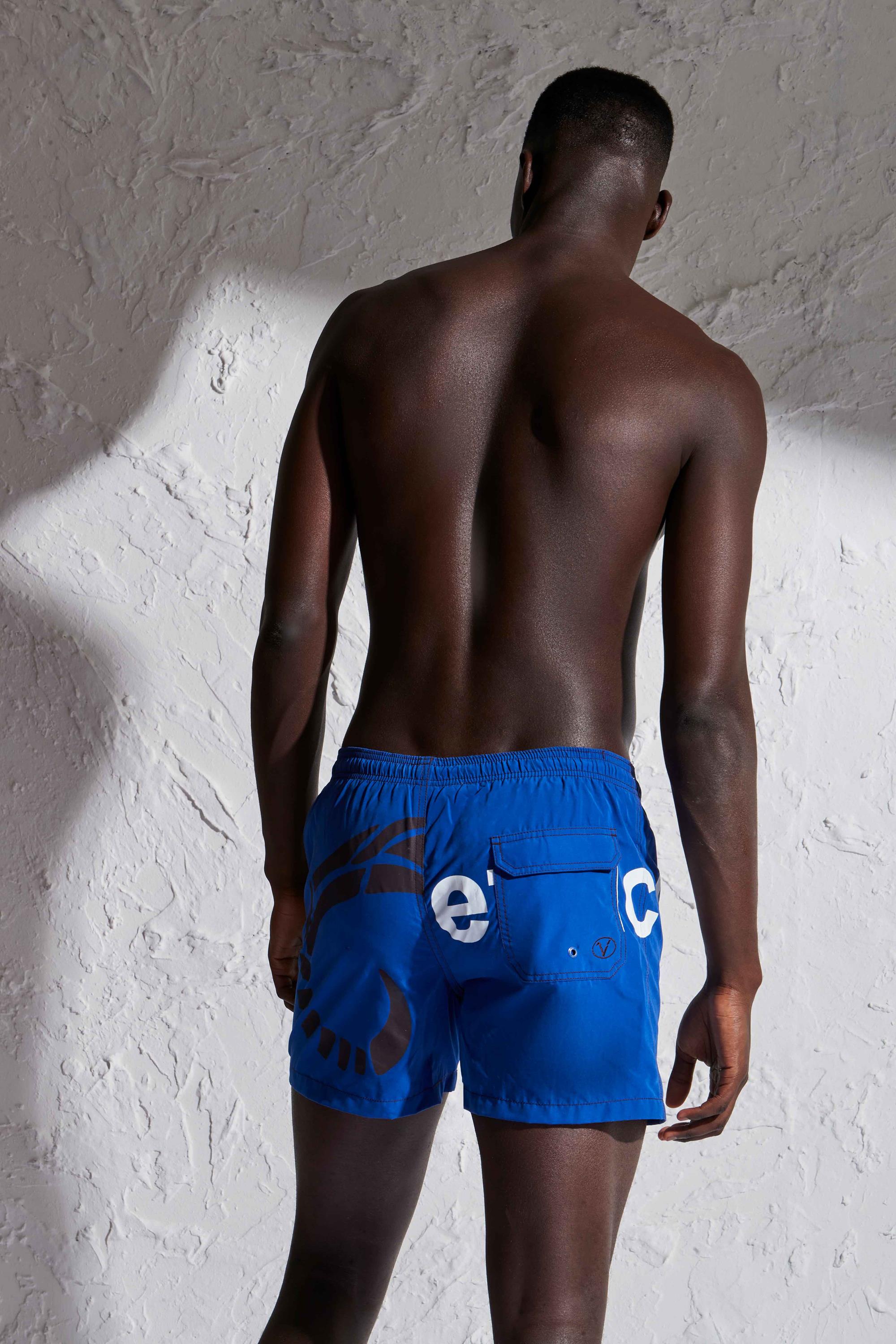 Boxer blu con stampa