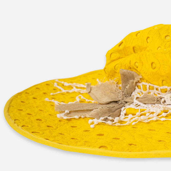 Cappello in cotone giallo