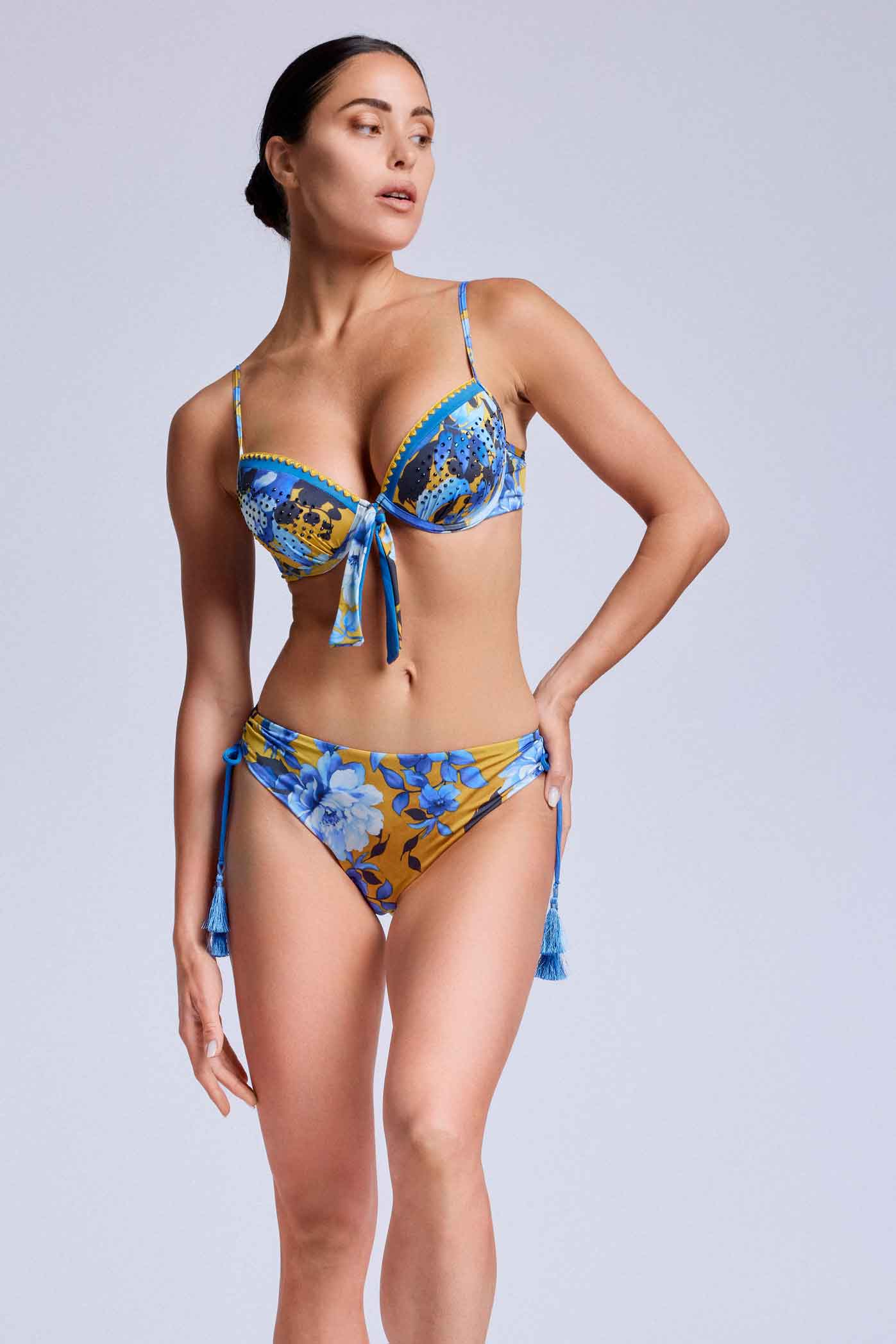 Bikini push-up Artemisia Indigo Flower