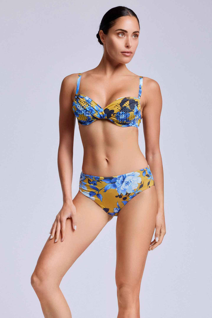 Bikini con ferretto Mora Indigo Flower