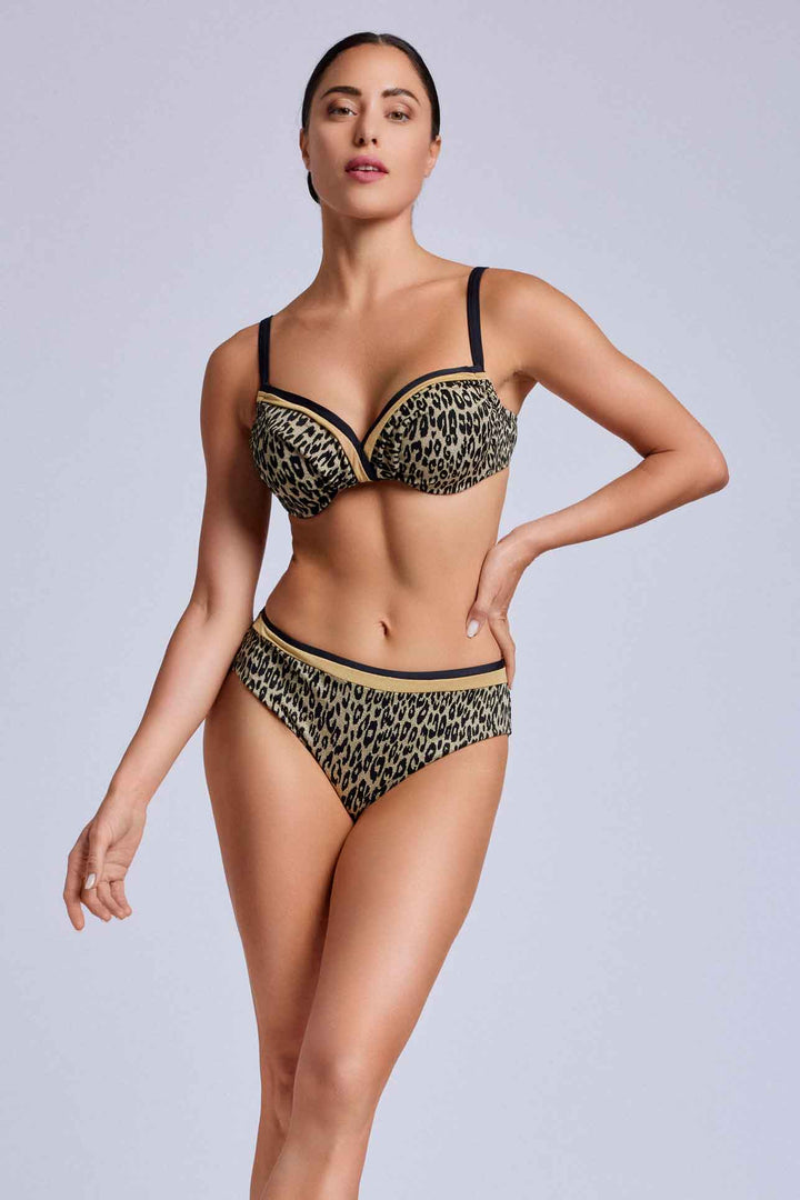 Bikini Leopardato con ferretto Mora coppa D