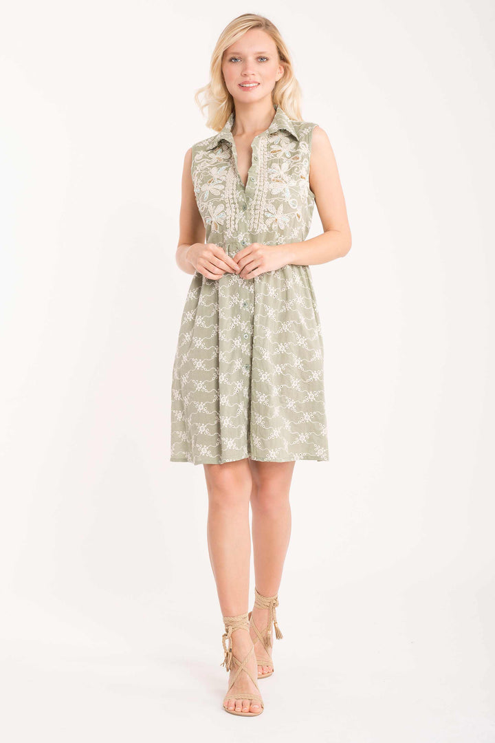 Elsa sleeveless shirt dress