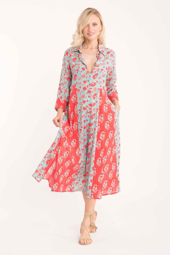 Ria 3/4 sleeve shirt dress