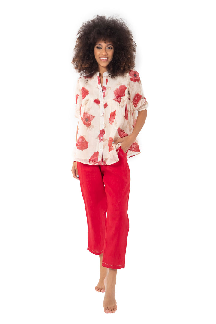 Blusa a fiori con maniche a 3/4 Kally